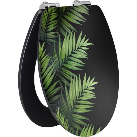 Primaster WC-Sitz mit Absenkautomatik Palme schwarz Toilettensitz (1/3)