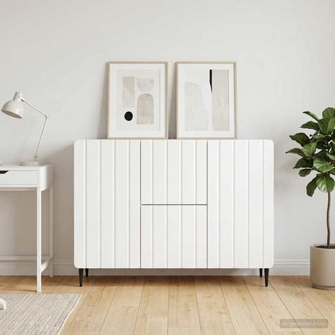 vidaXL Credenza Bianco Lucido 89 x 34,5 x 62 cm Legno (1/5)