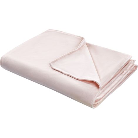 Funda de manta pesada moderna tejido liso poliéster textil dormitorio 120 x 180 cm rosa Rhea