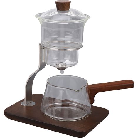 Servizio da tè in vetro borosilicato con filtro, teiera magnetica da 650 ml con separatore d'acqua per tè sfuso, trasparente. (1/3)