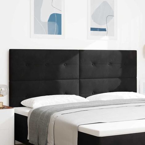 Kopfteil Schwarz 200 cm Samt (1/5)