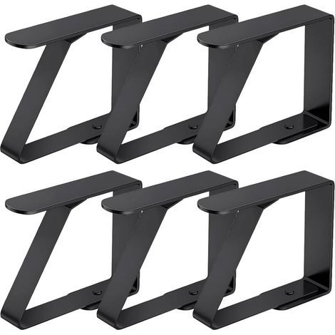Pinces Pour Nappe - Acier Inoxydable - Adaptation Automatique Epaisseur Table Jusqu'à 6 cm - Pour Usage Intérieur Extérieur - Noir - Lot de 6 (1/5)