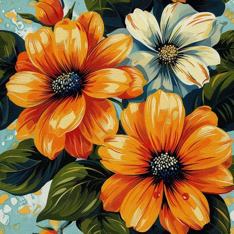 Dekorativer Outdoor-Stoff Oxford - Motiv Blumen I DX5579 (1/5)