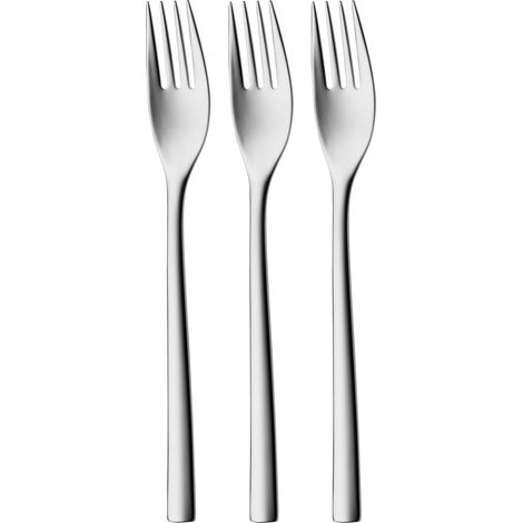Lot de 3 fourchettes de table en acier inoxydable poli, durables, résistantes aux rayures, passent au lave-vaisselle 21 cm (1/3)