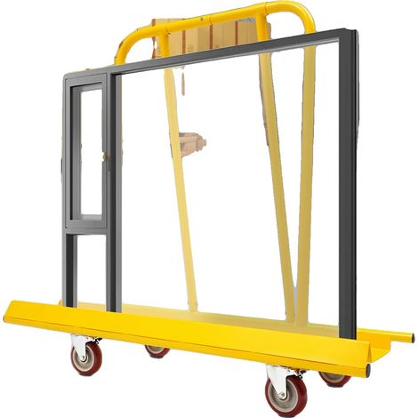 Carro de transporte de paneles, Capacidad de carga: 800 kg, Dimensiones: 120 cm x 80 cm x 15 cm, Tipo de ruedas: Caucho, Número de ruedas: 4, Material: Estructura de acero (1/5)