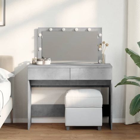 vidaXL Dressing Table with LED Concrete Grey 100x40x120 cm (1/6)