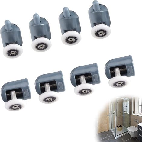 Lot de 4 galets pour porte de douche coulissante, roulettes de rechange pour porte de cabine de douche (1/5)