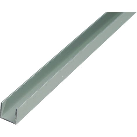 Alberts 471903 Profilo a U, alluminio, anodizzato argento, 1000 x 20 x 8 mm (1/5)