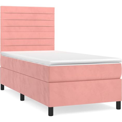 Maison Exclusive - Boxspringbett mit Matratze Rosa 90x200 cm Samt