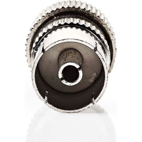 Nedis IEC (Coax) Stecker / Gerade / Buchse / Vernickelt / 75 Ohm / Schraube / Kabeleingangsdurchmesser: 7.0 mm / Metall / Silber / 2 Stück / Box
