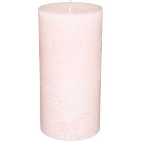 Bougie Cylindrique "Rustic" 14cm Rose Clair (1/2)