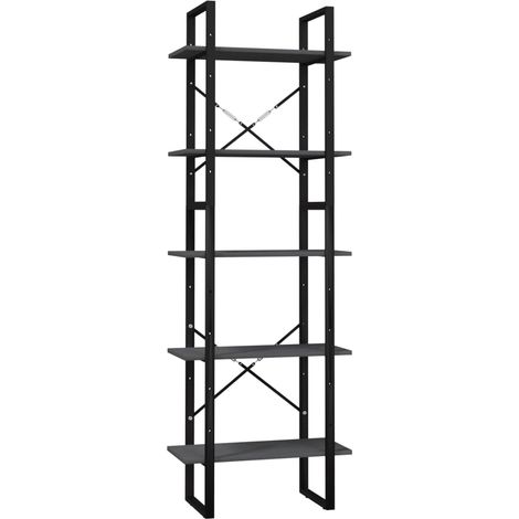 Maison Exclusive - Bücherregal 5 Fächer Grau 60x30x175 cm Massivh