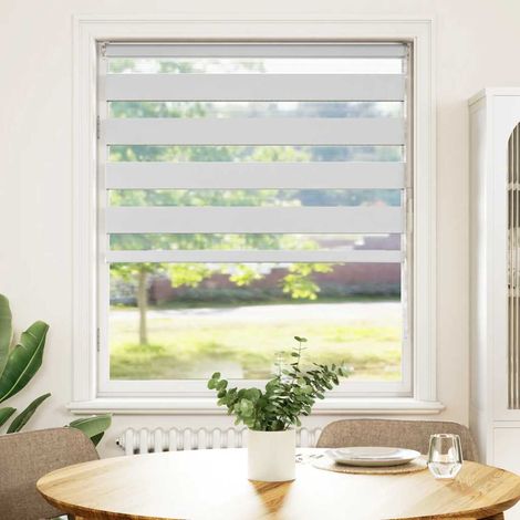 Maison Exclusive - Estor cebra blanco 110x100 cm tejido ancho 105