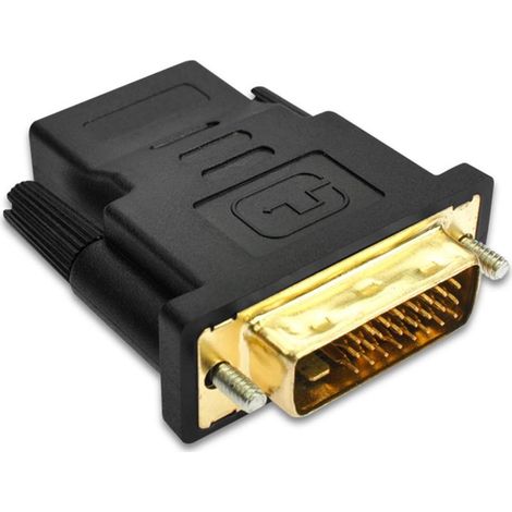 1 Adaptateur DVI vers HDMI, Connecteur DVI mâle 24+1, Port HDMI femelle 1080P, Pour écran TV projecteur (1/4)