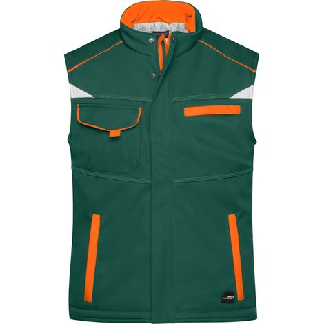 James & Nicholson Softshellweste mit warmem Innenfutter JN854 Gr. M dark-green/orange (1/5)