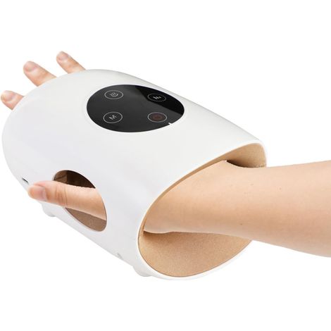 Handmassager, Handmatige Massageapparaat met Touchscreen, 3 Luchtcompressiemodi en 5 Instelbare Krachtniveaus, Handverwarmer (1/5)