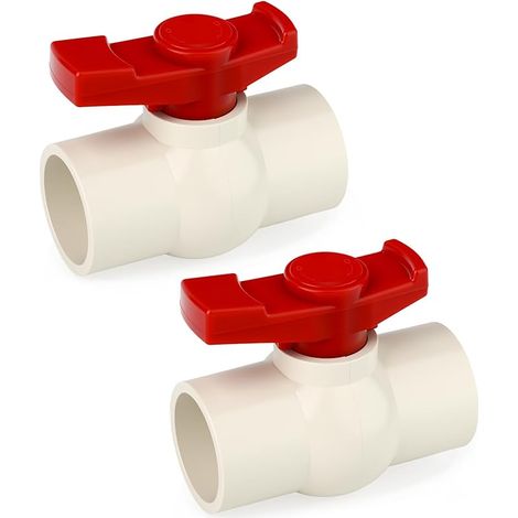 2pièces 32MM PVC robinet à tournant sphérique interrupteur d’arrêt pour piscine,Valve de contrôle de PVC