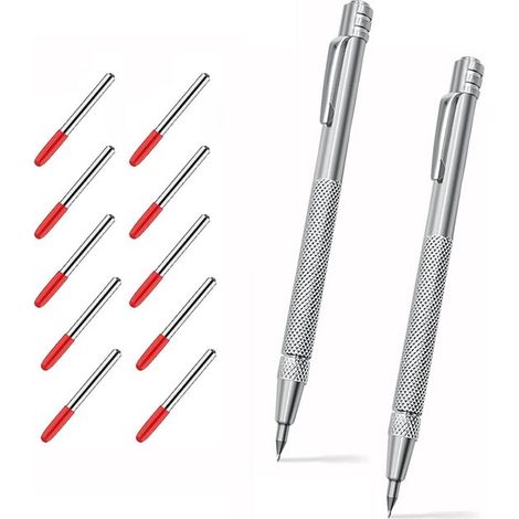 Pluma de grabado, 2 piezas, Pluma de grabado manual, Magnética, Pluma de grabado DIY, Práctica, Apta para madera, cerámica y vidrio, Plateada (1/5)