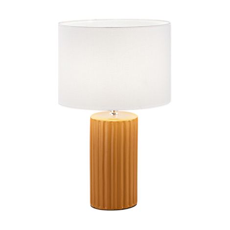 Lampe de table Perenz en céramique orange avec abat-jour tissu d.28 cm H46 cm, 1xE27 max 60W, look coloré original