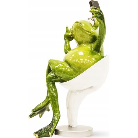Froschfigur mit Smartphone, Selfie-Frosch (1/5)