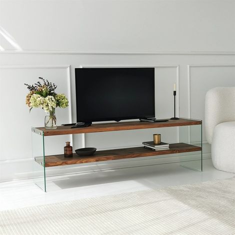 TV-Möbel Aqua Naturglas 140x45x35 cm (1/5)