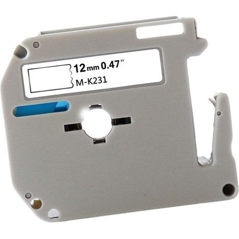 Ruban Étiqueteuse 2 Rouleaux 12mm Noir sur Blanc Adhésif Fort Anti-Chute M K231 Compatible Ruban Thermique (1/5)