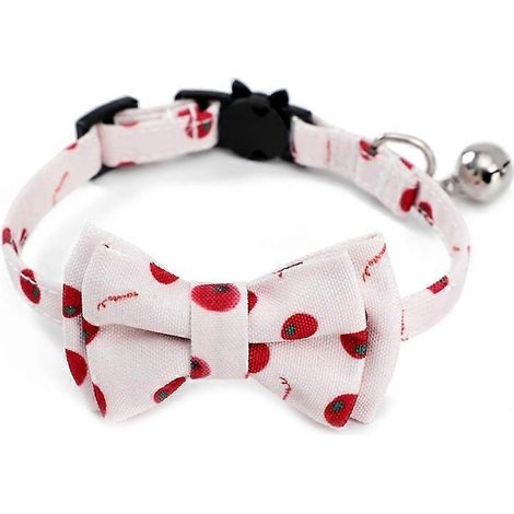 Hundehalsband mit Tomatenmuster, komfortabler Metallschnalle, inklusive Glöckchen, verstellbarer Sicherheitsverschluss, stilvolles Accessoire für kleine Hunde.