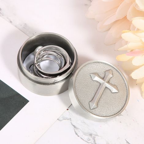 Boîte cadeau vintage en forme de croix, scellée et avec couvercle