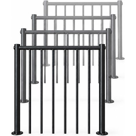4 garde-corps Acier Noir - Main-courante PVC - Longueur 1.00m - RE-I-RV-PVC-N-EX/4 (1/4)