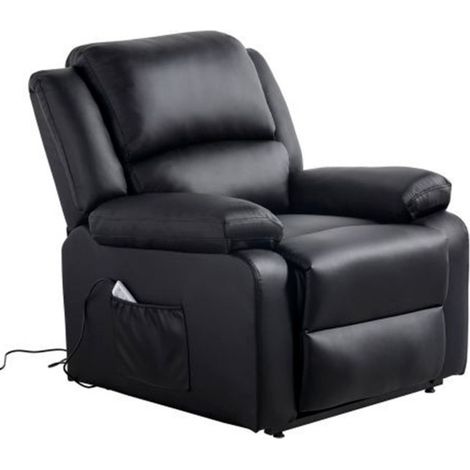 Fauteuil de Relaxation Électrique "Gérald" 98cm Noir (1/5)