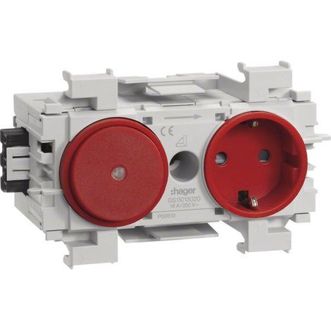 Interruptor Hager Enchufe 1-fach seguridad aumentada montaje superficie