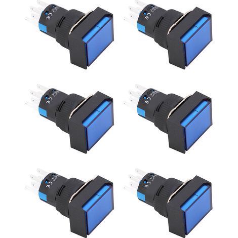 Lot de 25 interrupteurs à bouton-poussoir rectangulaires momentanés en ABS pour équipements industriels, avec indicateur lumineux, 220 V CA. (1/5)