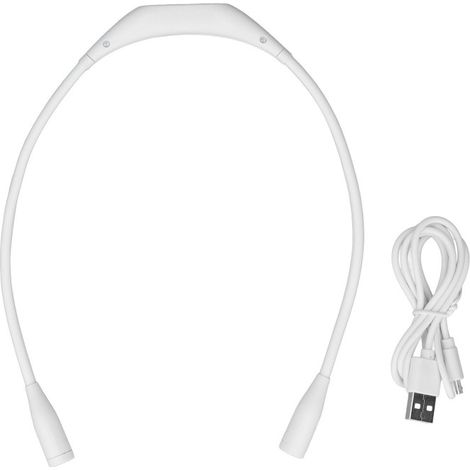 Lampada da collo a LED ricaricabile con 3 livelli di luminosità e flessibilità a 360° (bianca)