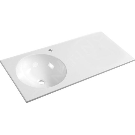 Sapho Juno - Lavabo 1000x150x470 mm, sans trop-plein, trou robinetterie robinetterie à droite, blanc JU101 (1/5)
