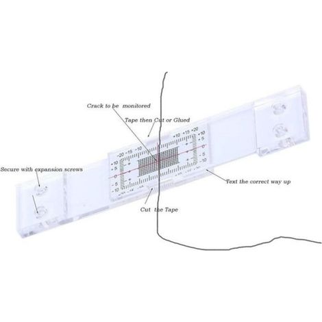 Fissuromètre - - 5 pcs - Acrylique transparent - Pour surfaces planes - Surveillance fissures (1/5)
