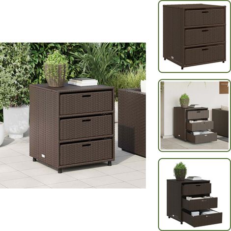 Armadietto marrone - vidaXL Armadietto Portaoggetti Giardino Marrone 55x59x69cm Polyrattan - Armadietto in rattan