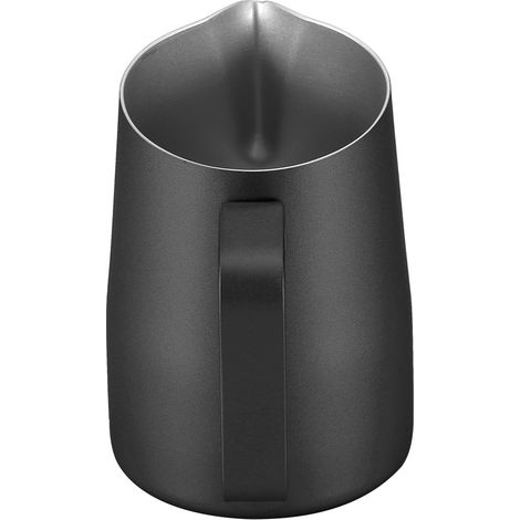 Mousseur à lait durable en acier inoxydable pour café, idéal pour la cuisine, l'hôtel et les fêtes (noir) (1/4)