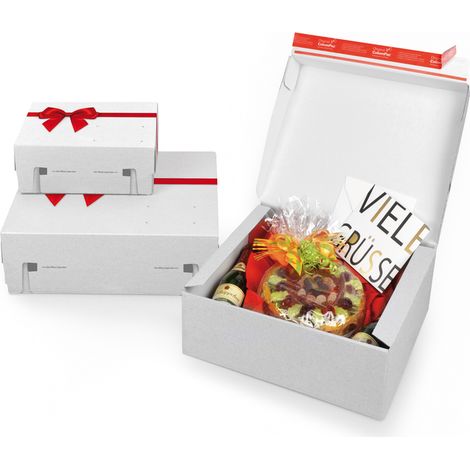 Lot de 40 Boîte cadeau coffret imprimé nœud rouge 24,1 x 16,6 x 9,4 cm