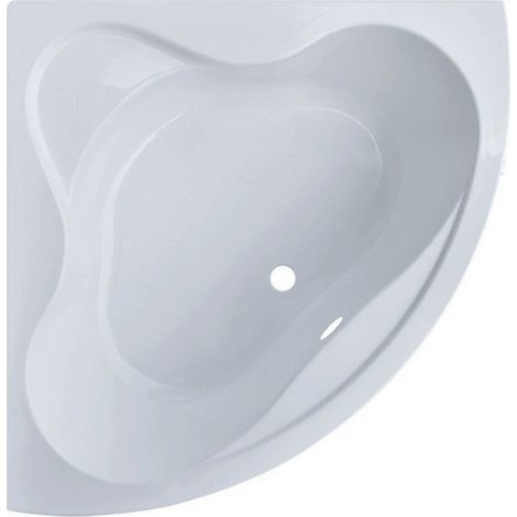 Baignoire d’angle avec tablier Nadège 140x140x59cm - Siphon: Sans (1/3)