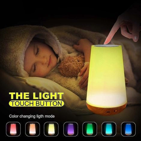 Veilleuse LED tactile, lampe de chevet rechargeable pour chambre d'enfant (1/2)