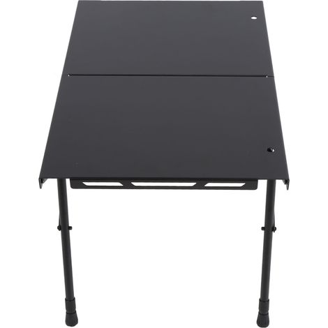 Table pliante camping pro réglable hauteur alliage aluminium table d'appoint plein air rando pique-nique barbecue cuisine noir 60x40cm 1 table 1 sac de rangement (1/5)