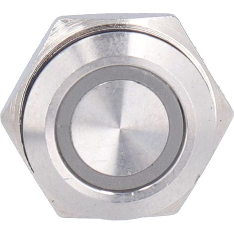 Lot de 5 interrupteurs à bouton-poussoir momentanés en métal, à réarmement automatique, ultra-fins et étanches, avec LED, 16 mm, AC220V, jaune (1/5)