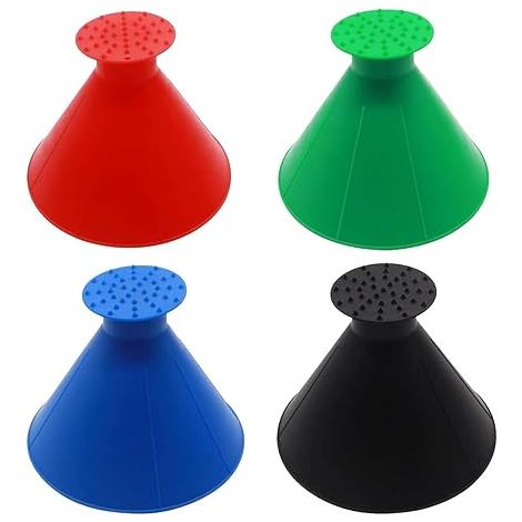 4 Pieces Multifunctional Ice Scrapers, Car Windshield Ice Scraper, Round Ice Scraper for Trucks Vans SUV (Four Colours) (1/5)