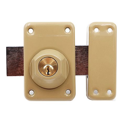 Ouverture à Clé Intérieur Extérieur - Cylindre diamètre 23 mm, Longueur 45 mm, 5 goupilles  - Protection Anti arrachement - 3 clés, Beige (1/4)