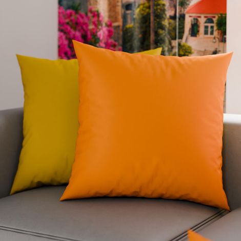 Lot de 2 Taies d'oreiller de Lit 80x50 cm, Housses de Coussin Unies Double Face Orange Jaune, Taie Oreiller 100% Microfibre Hypoallergénique (1/3)