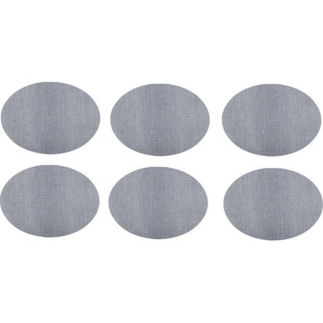 Lot de 6 sets de table - 48 x 35 cm - Texaline - Gris et blanc - Livraison gratuite (1/3)