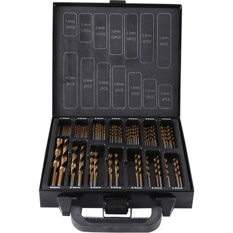 Ensemble de 99 Forets en Titane HSS pour Métal, Bois et Plastique avec Mallette de Rangement (1/5)