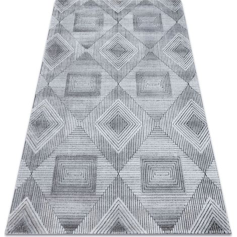 Tappeto Structural SIERRA G5011 tessuto piatto grigio / nero - geometrico, quadri grey 120x170 cm (1/5)