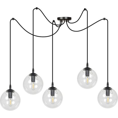 Lampadario Emibig GIGI 5xE14 nero vetro trasparente IP20 (1/5)