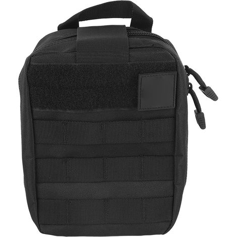 Sacoche médicale en polyester, pochette multifonction Molle pour premiers secours, sac de survie pour randonnée, camping, trekking, voyage extérieur, noir (1/5)